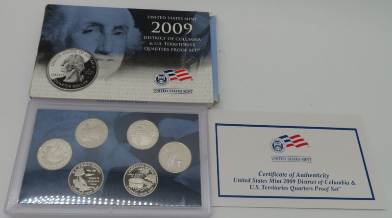 2009 U.S. MINT DISTRICT OF COLUMBIA & U.S. TERRITORIES QUARTERS PROOF SET