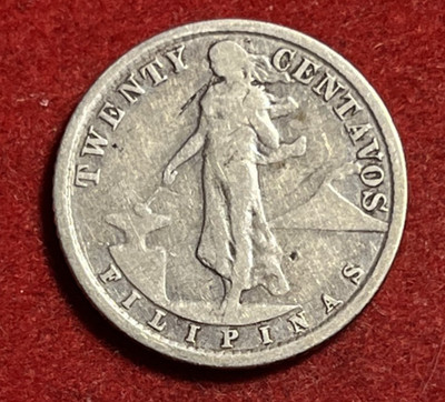 Philippines 20 Centavos 1921 Silver Coin KM#170 T11307