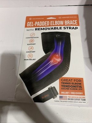 Dr Brace Gel Pad Elbow Brace Removable Strap Size XL Purple-Black Color