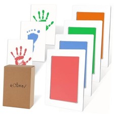 4-Pack Baby Footprint Kits,Inkless Hand and 4-Pack - Small Candy Color
