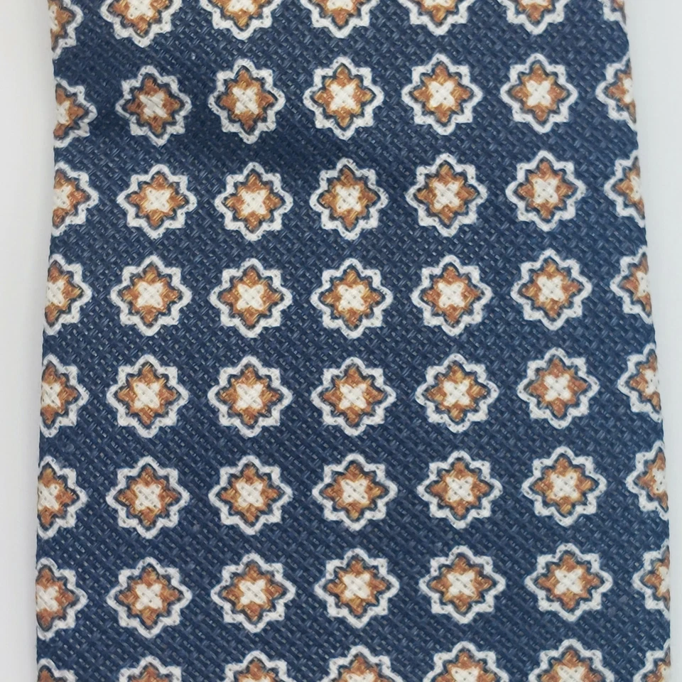 Corbata para hombre Suitsupply lino mezcla seda flor azul marino 3 pulgadas de ancho hecha en Italia ¡NUEVA! Foto 3 de 4