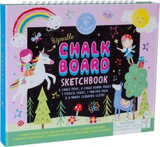 Floss & Rock Rainbow Fairy Wipeable Chalkboard Sketchbook for Kids - Reusable