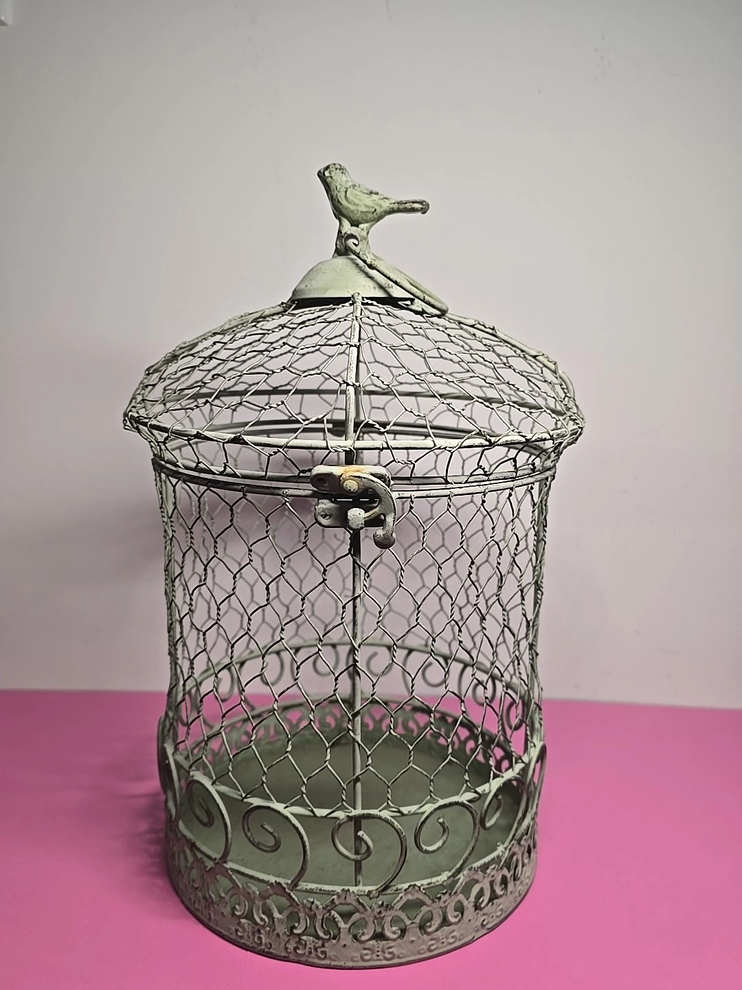 Rustic Farmhouse Mint Green Colored Bird Cage For Decor
Opens in a new window or tab