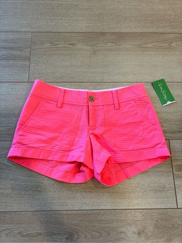 NWT Lilly Pulitzer Women’s Walsh Short Pink Sun Ray Textured Size 00
