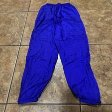 Vintage Nike Nylon Track Pants women's small swishy 90s Blue Purple Y2K