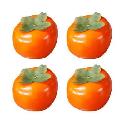 4PCS Artificial Persimmon Simulation Persimmon Fruit Educational Persimmon Fruit