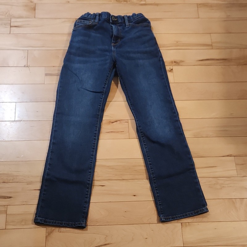 Old Navy girls Straight Jeans 14 Blue Built-In Tough Flex Elastic Waist Pockets