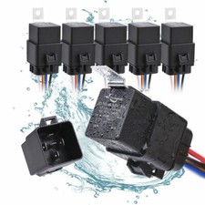 5Pcs Waterproof 12V 30/40A SPDT Relay Switch Harness Set 5PIN 14 AWG Hot Wires