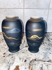 陶瓷黑色复古原版古董日本花瓶| eBay