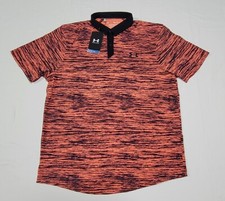 Under Armour Mens ISO Chill Twist Golf Polo Shirt Pink Black 1370664-819
