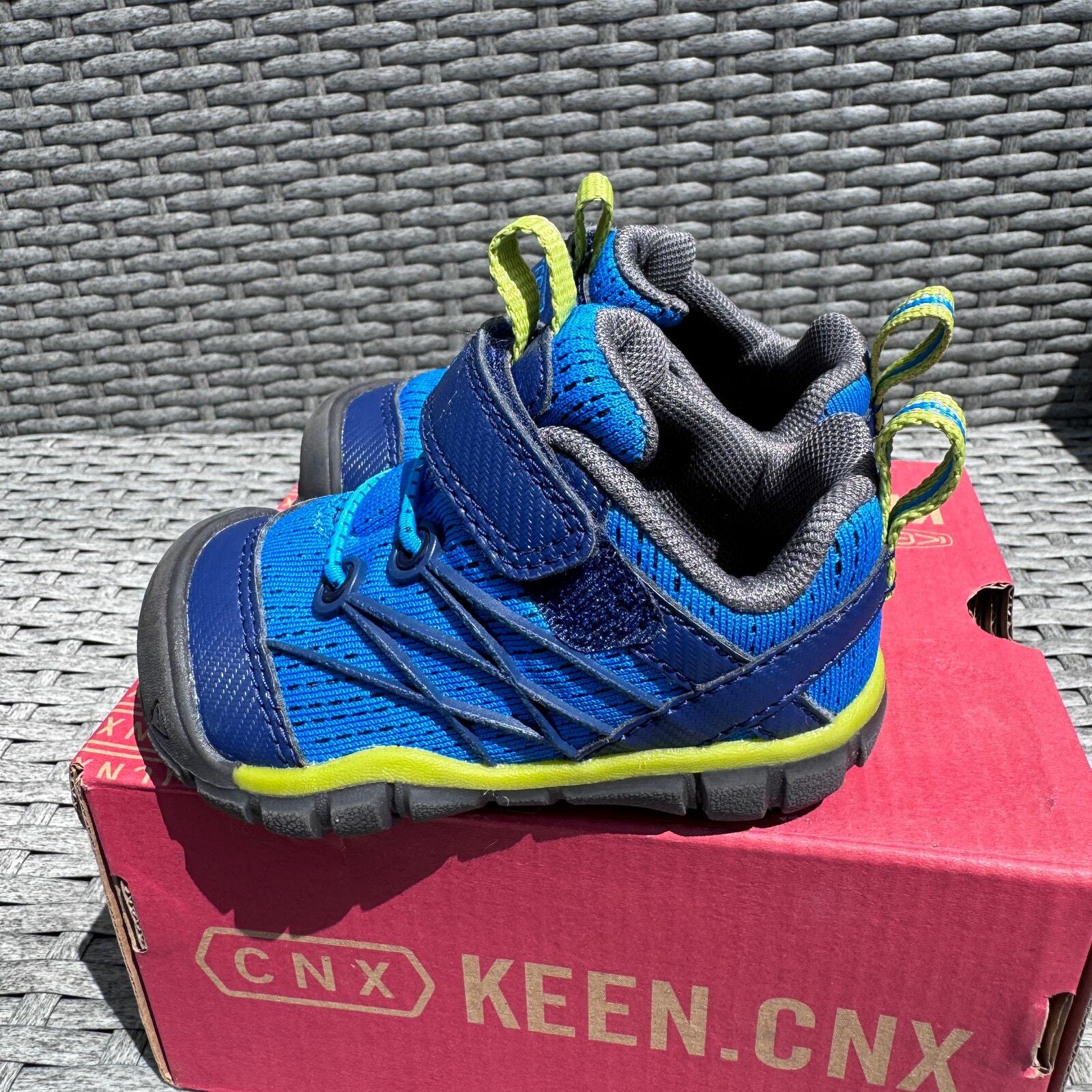 Scarpe da trekking Keen Chandler CNX rete elastico pizzo blu verde bambini bambino taglia 4