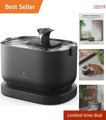Stylish and Efficient Cat Water Fountain - 2.5L Stainless Steel, Easy to Clean
