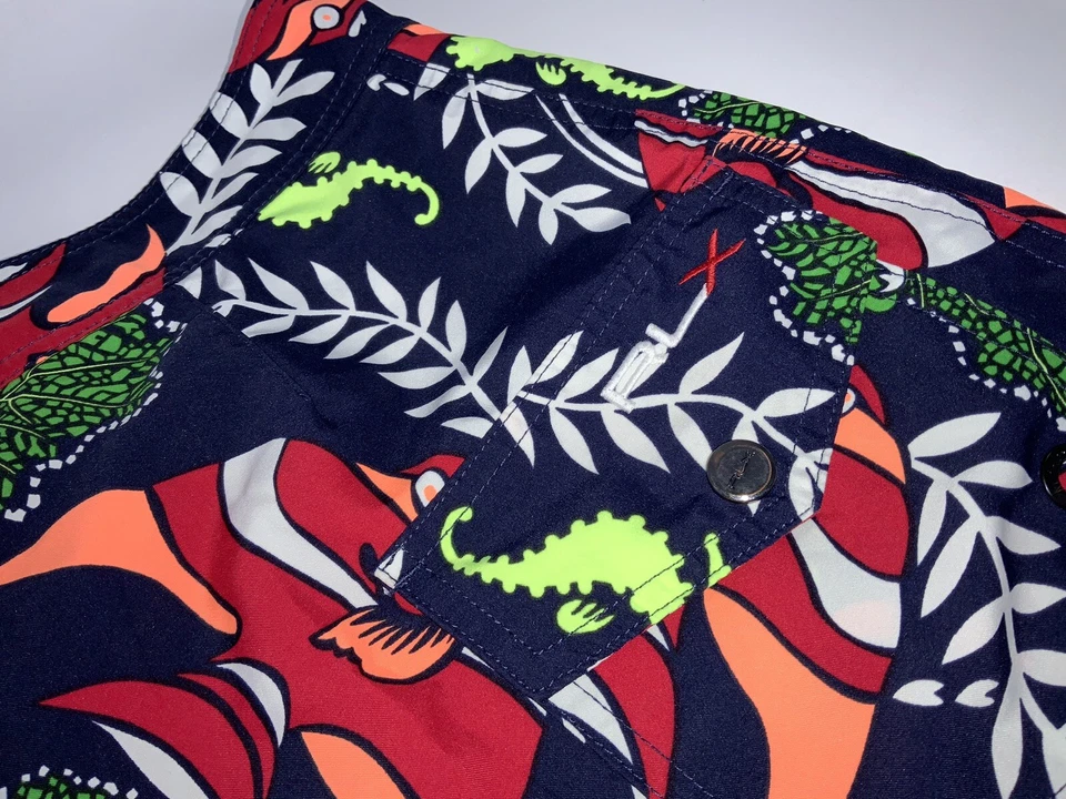 Pantalones Cortos de Natación RLX Ralph Lauren Talla 32 Diseño de Peces Poli Forrados YGI C3-73 Foto 4 de 4