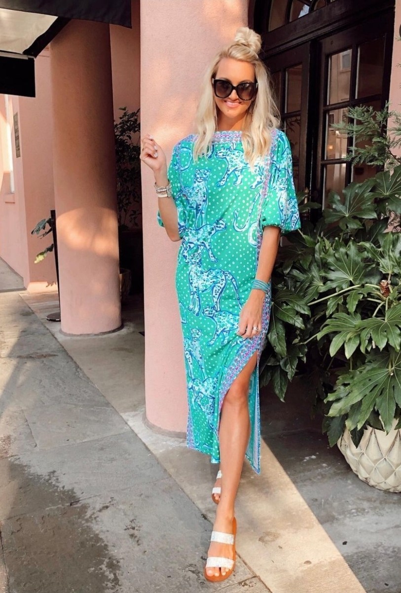 green lilly pulitzer maxi dress Silva On The Prowl Emerald Isle Slits 6 GRAIL Ebay