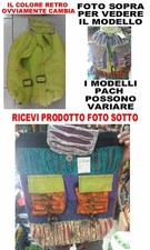 BORSA ETNICA ZAINO LANACOTTA NEPAL 45x32 cm BAG TESSUTO NEPALESE ORIGINALE