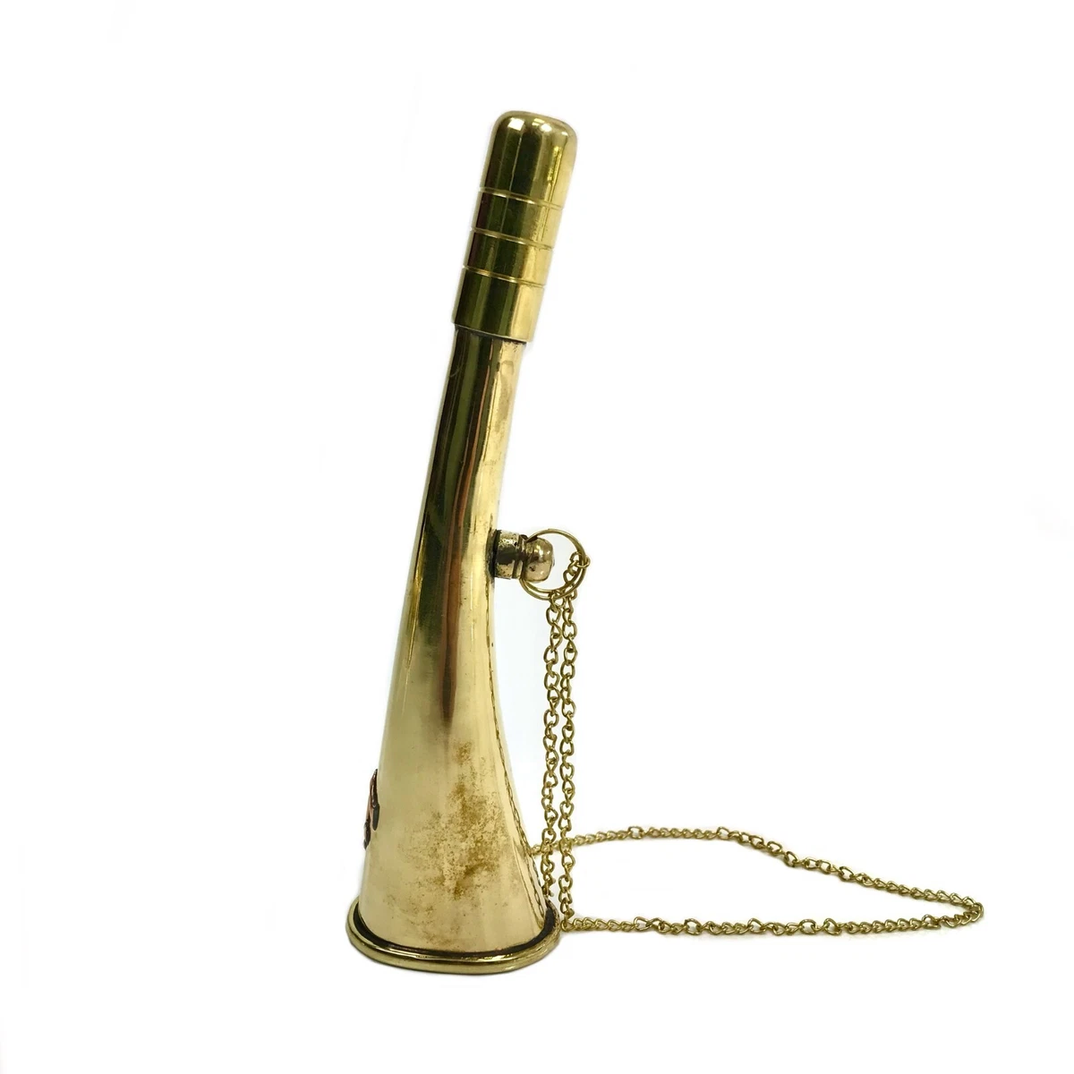 The Ventiano Small Brass Hunting Bugle Horn with Chain Tuned to