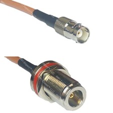 RG400 BNC FEMALE to N FEMALE BULKHEAD RF Cable FAST-SHIP LOT