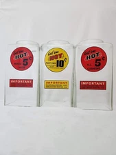 HAND BLOWN SET of 3 GLOBES  with NEW DECALS FOR CHALLENGER HOT NUT MACHINE!!