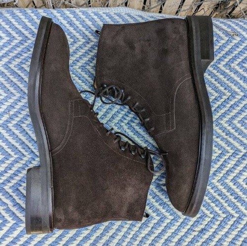 Men's Suitsupply Portugal Dark Brown Suede Lace-Up Chelsea Boots 8 US 42 - Picture 3 of 8