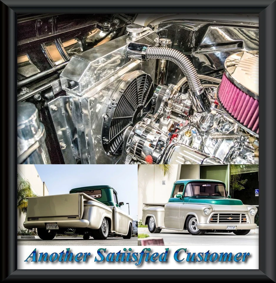 A/C Heavy Duty 3 Row RS Radiator, 1955 1956 1957 1958 1959 Chevrolet Truck Foto 3 de 4