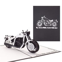 "Pop Up Karte \"Motorrad - Schwarz\" 3D Geburtstagskarte, Biker Geschenkidee"