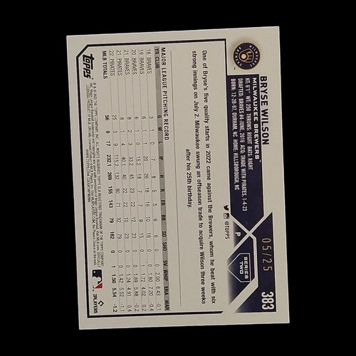 2023 Topps Series 2 Memorial Day Camo 383 Bryse Wilson /25 for sale