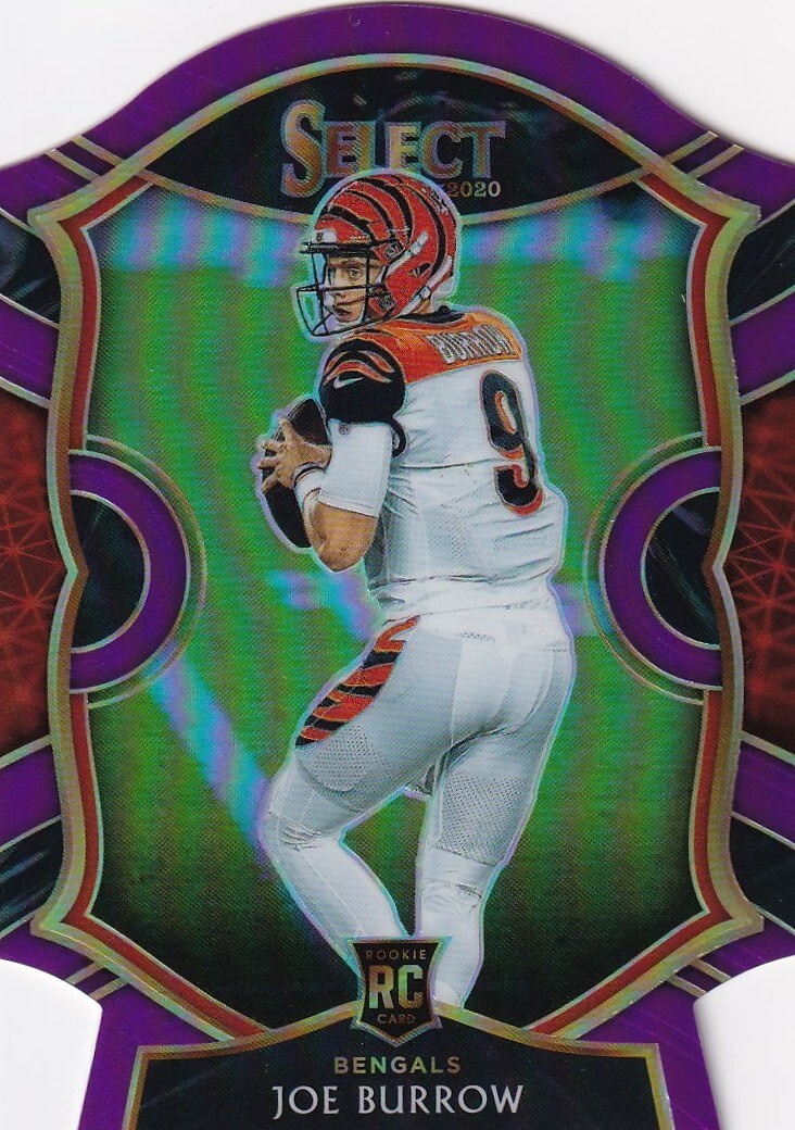 2020 Select Football Joe Burrow Rookie Card Purple Die-Cut Prizm #46 Concourse