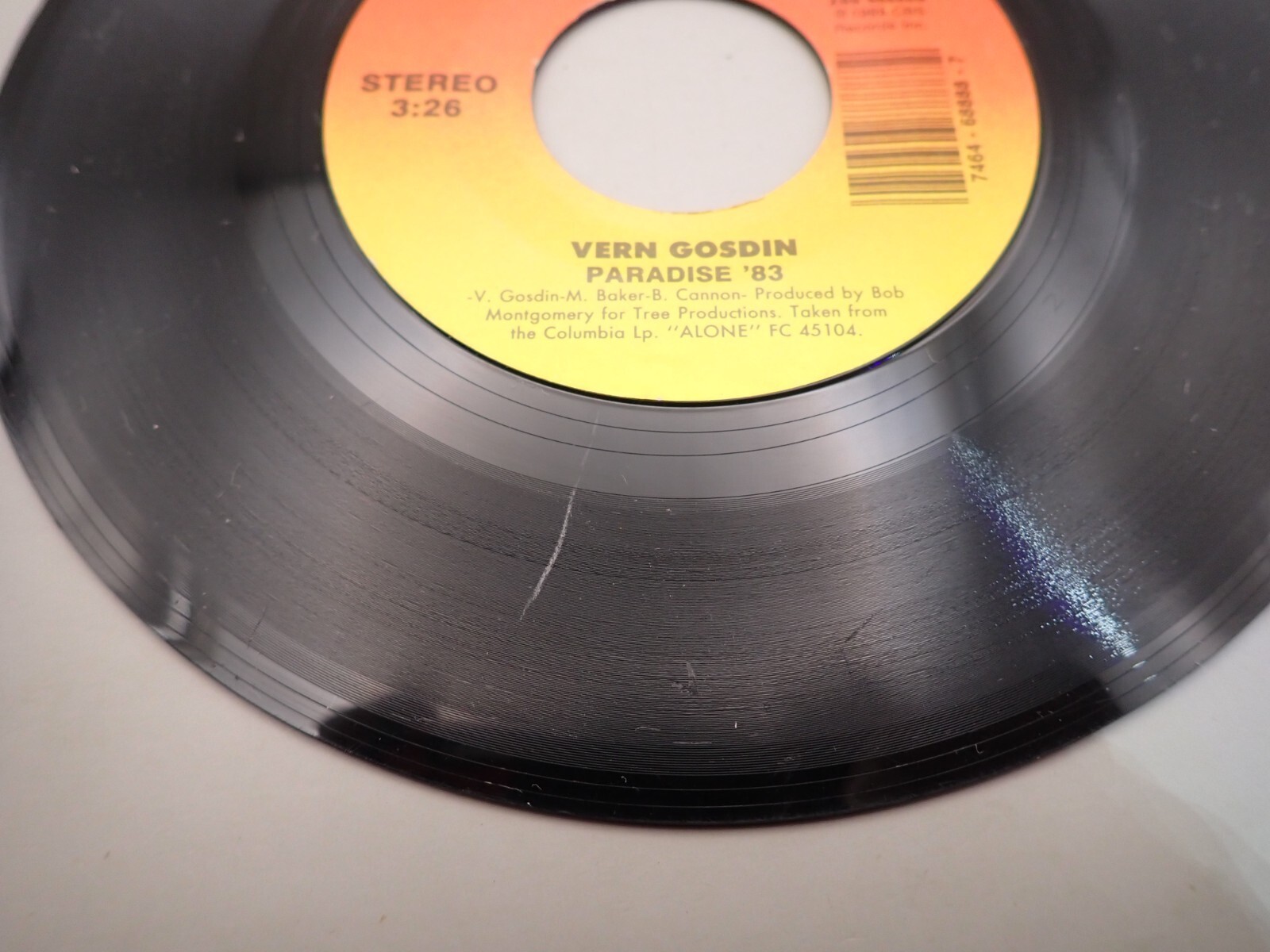 VERN GOSDIN: I'm Still Crazy / Paradise '83. 45 RPM Columbia