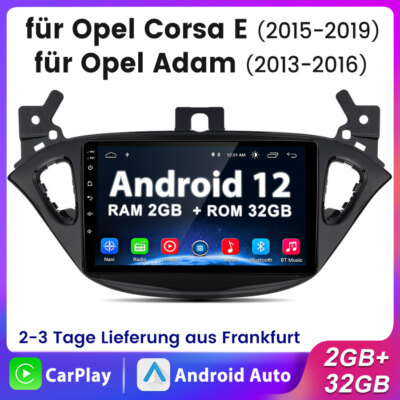 9''Android 12 Apple CarPlay Autoradio GPS NAVI BT Für Opel Corsa E 2015-2019 Adam
