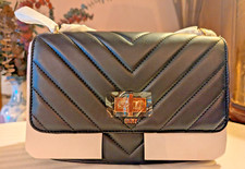 DKNY Shoulder Bag Quilted Black Crossbody Purse Gold