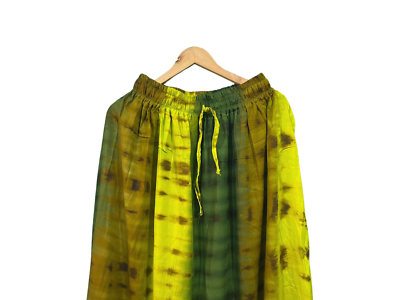 Indian Cotton Rayon Skirt Green Tie-Dye Skirts Women's Clothing