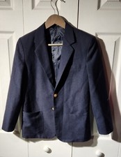 Boys Van Heusen Navy Blue Blazer Gold Buttons Size 12