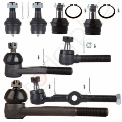 For 1981-1986 GMC K1500 2 x Drag Link + 2 x Tie Rod Ends + 4 x Ball Joints Kit