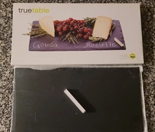 Slate Soapstone Chalk Cheese Appetizer Charcuterie Board Tray  15 3/4" x 7 3/4"