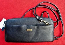 NEW ~ "MANDA BRAND" ~ BLACK LEATHER SHOULDER OR CLUTCH PURSE ~ NWT~ COST $19.95