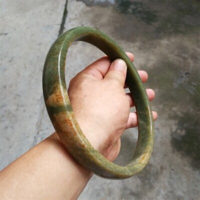 131MM Ancient GRADE A NATURAL Red Green HETIAN Jade Jadeite JADE BRACELETS Ring