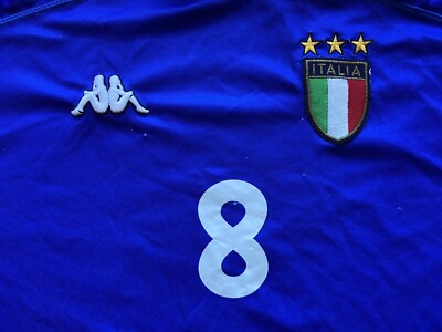 ITALY 1999 2000 HOME FOOTBALL SHIRT SOCCER JERSEY L/S MEN BLUE sz