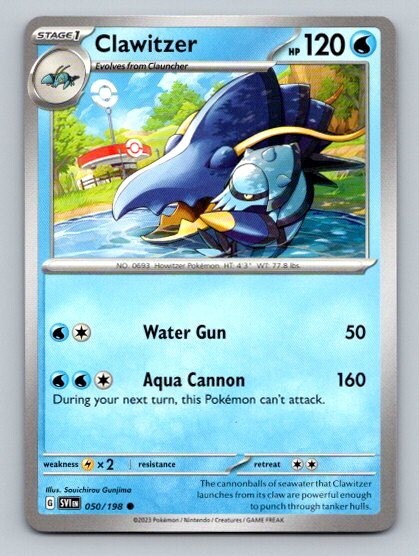 2023 Pokemon Card Scarlet & Violet Clawitzer 50/198