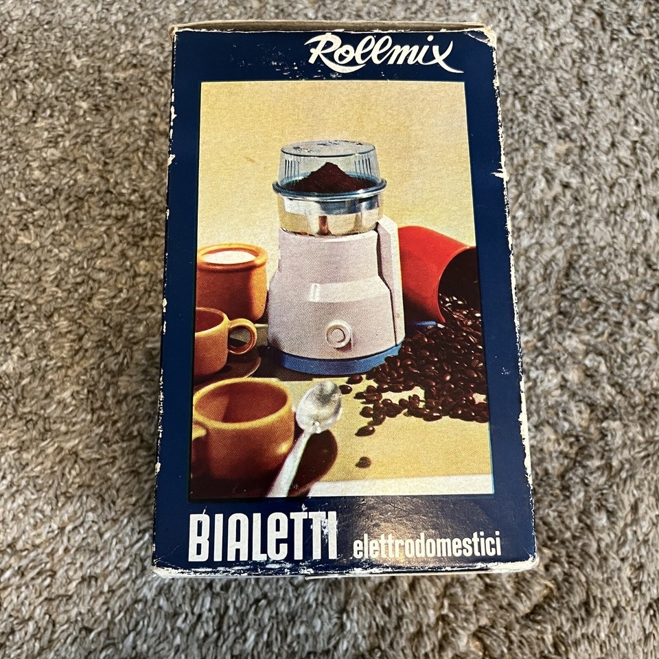 Bialetti Electric Vintage Coffee Grinder Rollmix Made in Italy Box