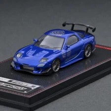 Ignition Model Amemiya Blue Metal Mazda RX-7 (FD3S) RE 1:64 Diecast Car IG1951