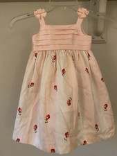 Janie  Jack Pink Rose Rosebud Silk Dress 12-18 Mo