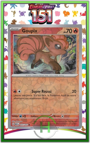 Goupix Reverse - EV3.5:151 - 037/165 - Carte Pokémon Française Neuve