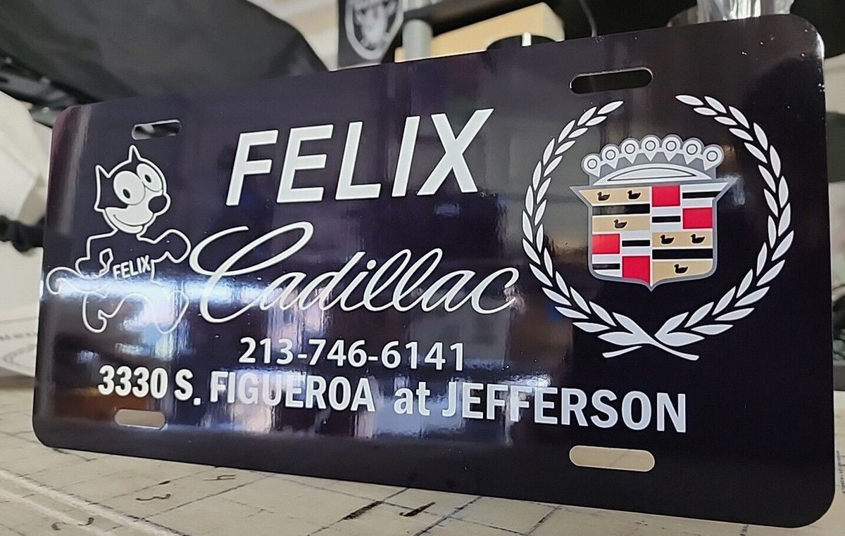 Felix the Cat Cadillac License Aluminum Plate Insert Lowrider