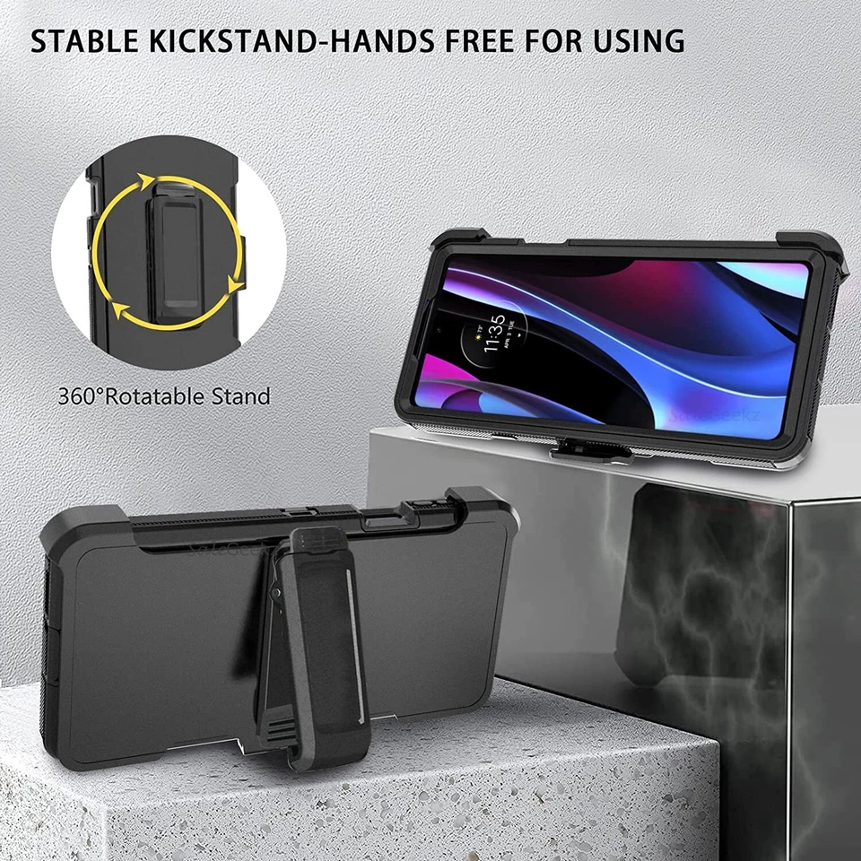 Motorola Edge+ Plus 2022 Edge 2022 Rugged Phone Case Cover Clip Screen Protector - Image 3 of 4
