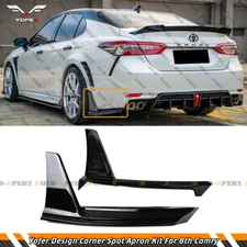 FOR 2018-2024 TOYOTA CAMRY SE XSE YOFER GLOSS BLACK REAR BUMPER SIDE APRON SPATS