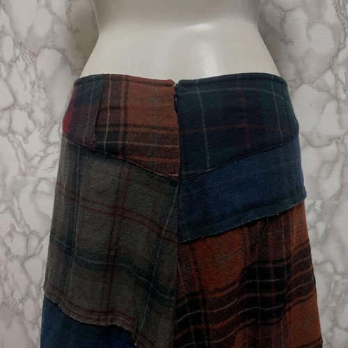 JUNYA WATANABE COMME des GARCONS Patchwork Check Long Skirt M Auth Women Used - Picture 9 of 11