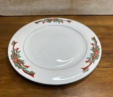 Tienshan "Poinsettia and Ribbon" 10 1/2 Inch Fine China Dinner Plate