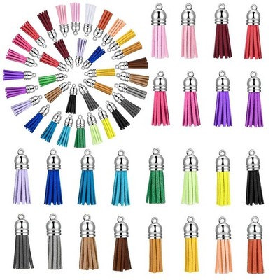 OZXCHIXU 150PCS Keychain Tassels Leather Tassel Bulk for DIY Keychain, Random 