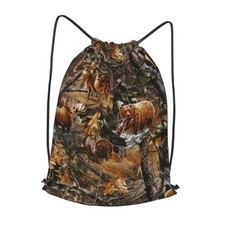 Drawstring Backpack String Bag Sport Gym Sackpack Waterproof Camo Hunting