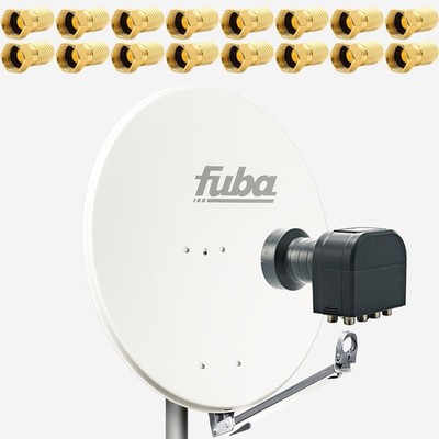 Set Fuba DAL 800 W Sat Anlage Antenne Aluminium Octo LNB DEK 818 16x F-Stecker